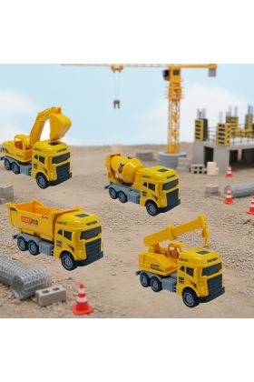 İş Makinaları Serisi - 4lü Set  cm  - Mikser Vinç Kamyon Kepçe Seti