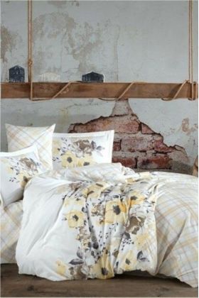 Kingsize Poplin Nevresim Belinda Sarı