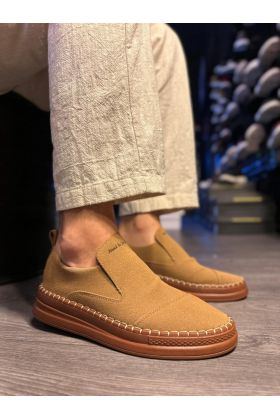 Bağcıksız Mevsimlik Süet Ayakkabı  Taba