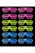 Retro Neon Fosforlu Panjur Gözlük 12 Adet – 80’ler 90’lar Parti Stili