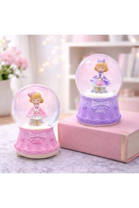Orta Boy Işıklı Ve Müzikli Prenses Figürlü Kar Küresi