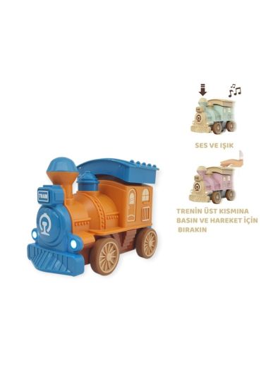 Oyuncak Tren Işıklı Sesli Bas Gitsin 14cm - MAVİ - 8068A