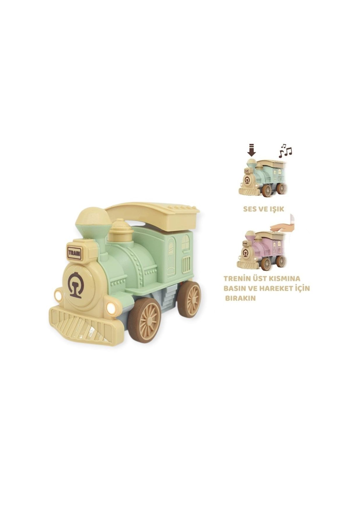 Oyuncak Tren Işıklı Sesli Bas Gitsin 14cm - YEŞİL - 8068A