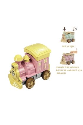 Oyuncak Tren Işıklı Sesli Bas Gitsin 14cm - PEMBE - 8068A