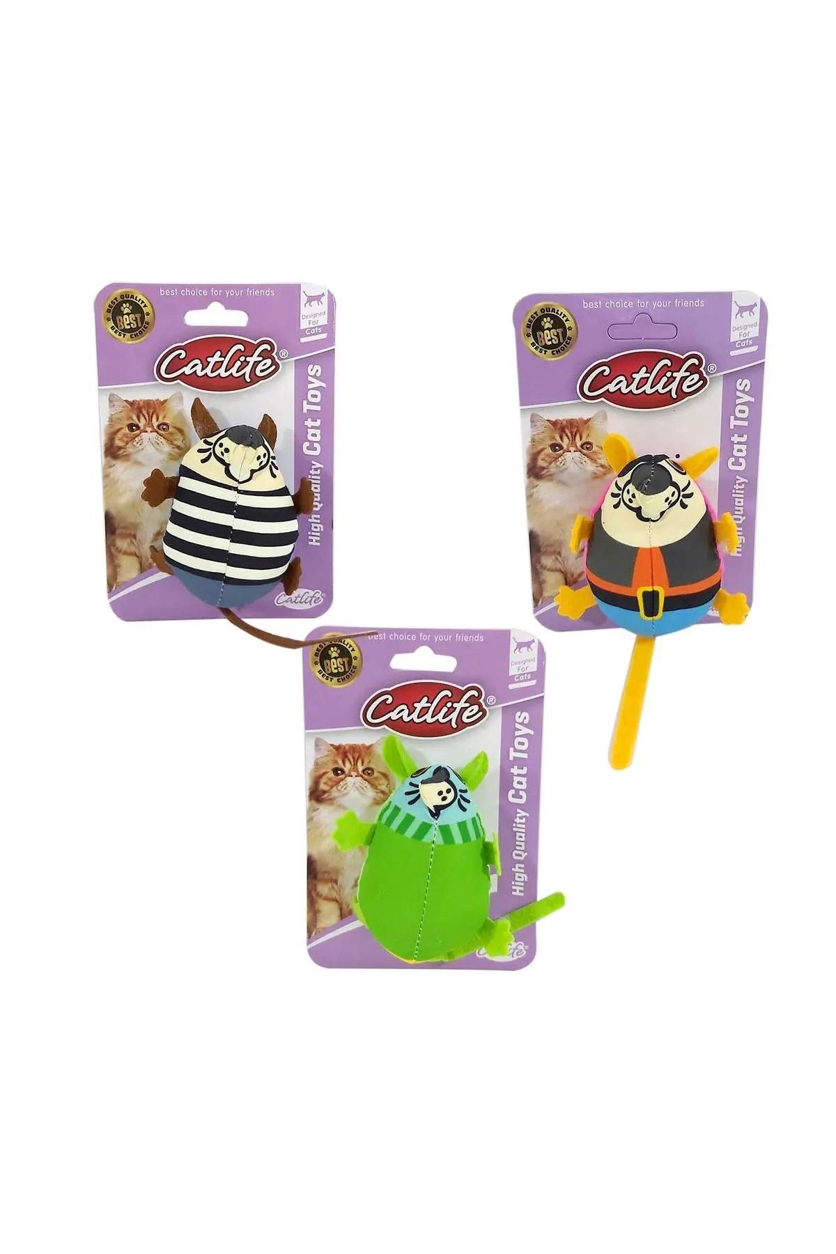 Sevimli Kumaş Fare Kedi Oyuncağı 17 cm Çeşitli Renklerde