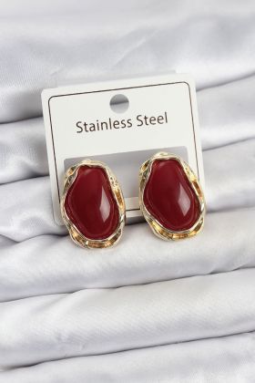 Beyaz Damla Model Pirinç Vintage Kadın Küpe - TJ-BKP11611