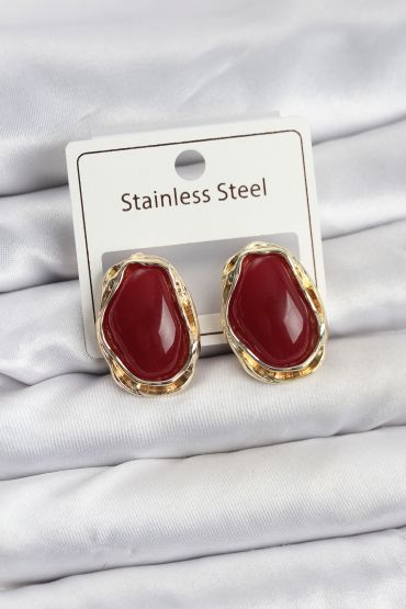 Beyaz Damla Model Pirinç Vintage Kadın Küpe - TJ-BKP11611