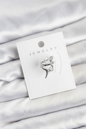 Gümüş Renk Pirinç Diken Model Kıkırdak Earcuff Küpe - TJ-BKP11622