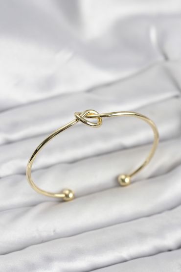 Düğüm Model Pirinç Gold Renk Kadın Bileklik - TJ-BB8231