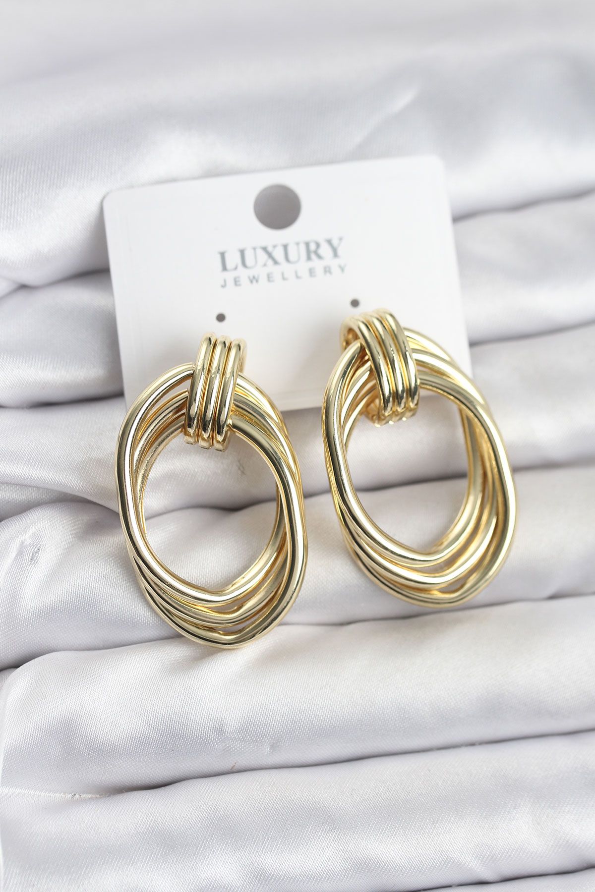 Pirinç Gold Renk Damla Model Vintage Kadın Küpe - TJ-BKP11628