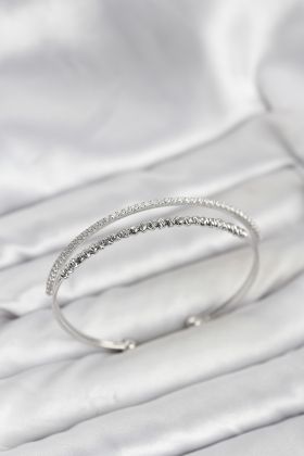 Dorika Model Pirinç Gümüş Renk Kadın Bileklik - TJ-BB8250