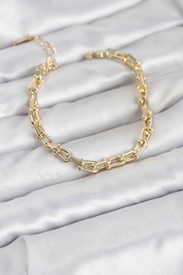 Gold Renk Tifani Model Pirinç Kadın Bileklik - TJ-BB8267