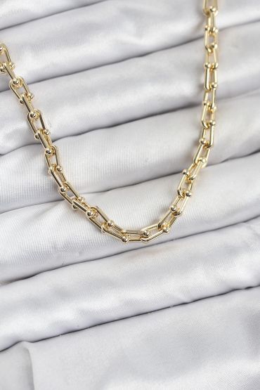 Gold Renk Pirinç Tifani Model Kadın Kolye - TJ-BKO10819