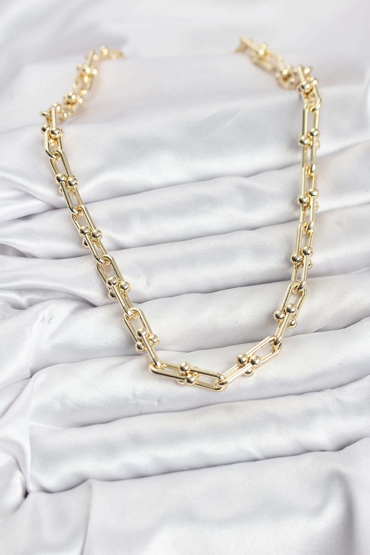 Pirinç Gold Renk Tifani Model Kadın Kolye - TJ-BKO10822