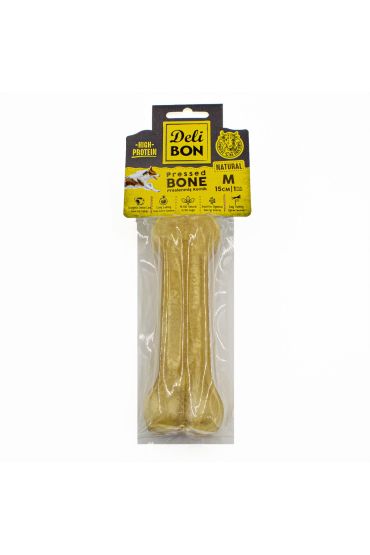 Deri Köpek Çiğneti Pres Kemik 1x15cm Natural