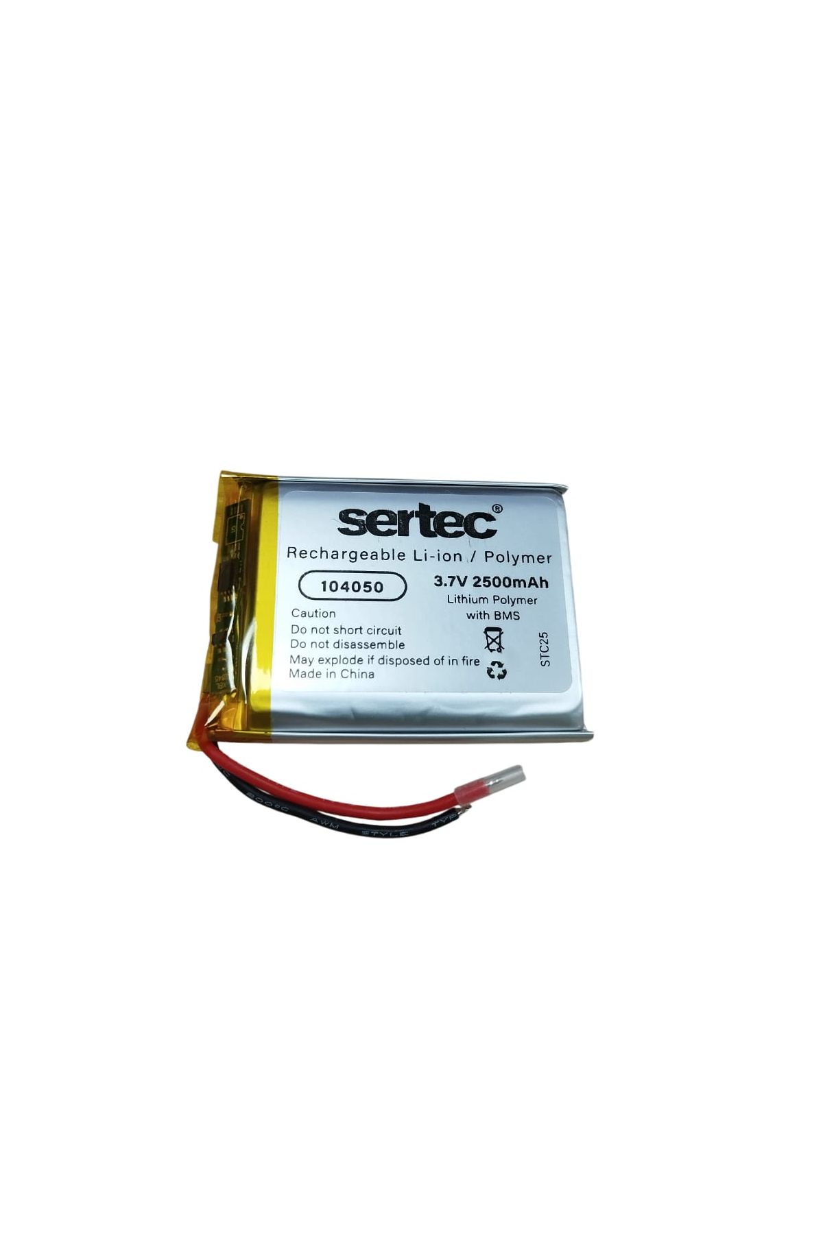 104050 3.7V 2500mAh Li-Polymer Pil (Devreli/1.5A)