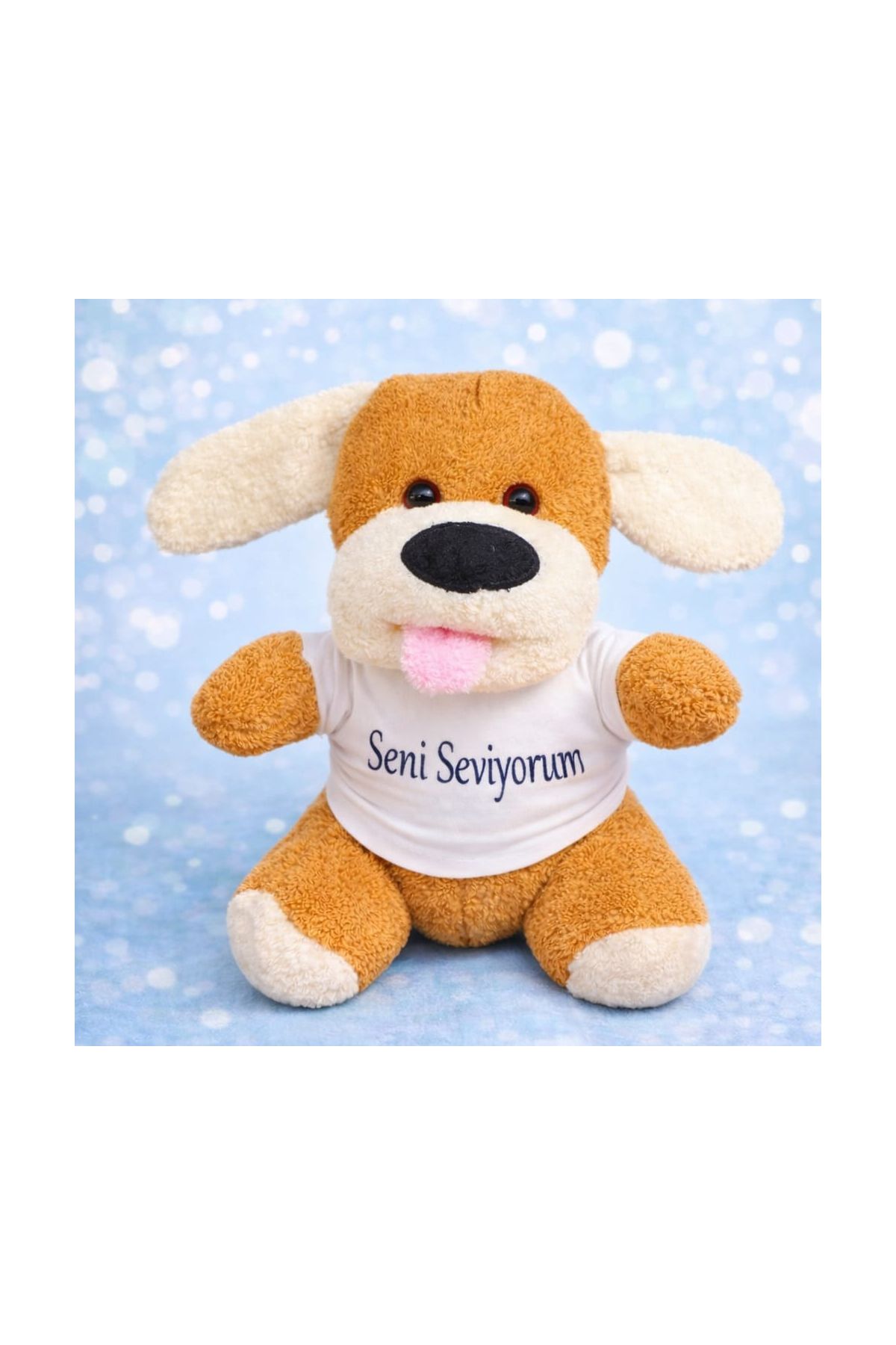 Seni Seviyorum Tişörtlü Sevimli Peluş Oyuncak Köpek