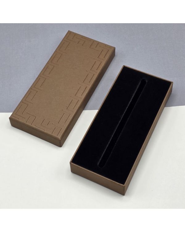 Kahverengi Özel Motifli Lüks Kalem Kutusu
