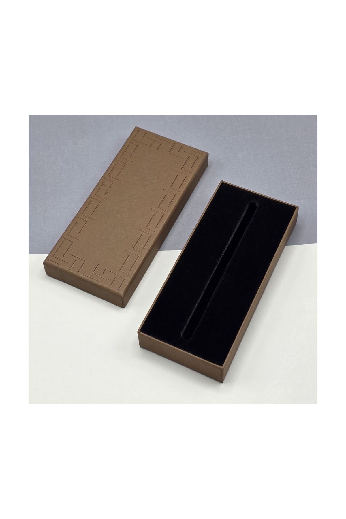 Kahverengi Özel Motifli Lüks Kalem Kutusu