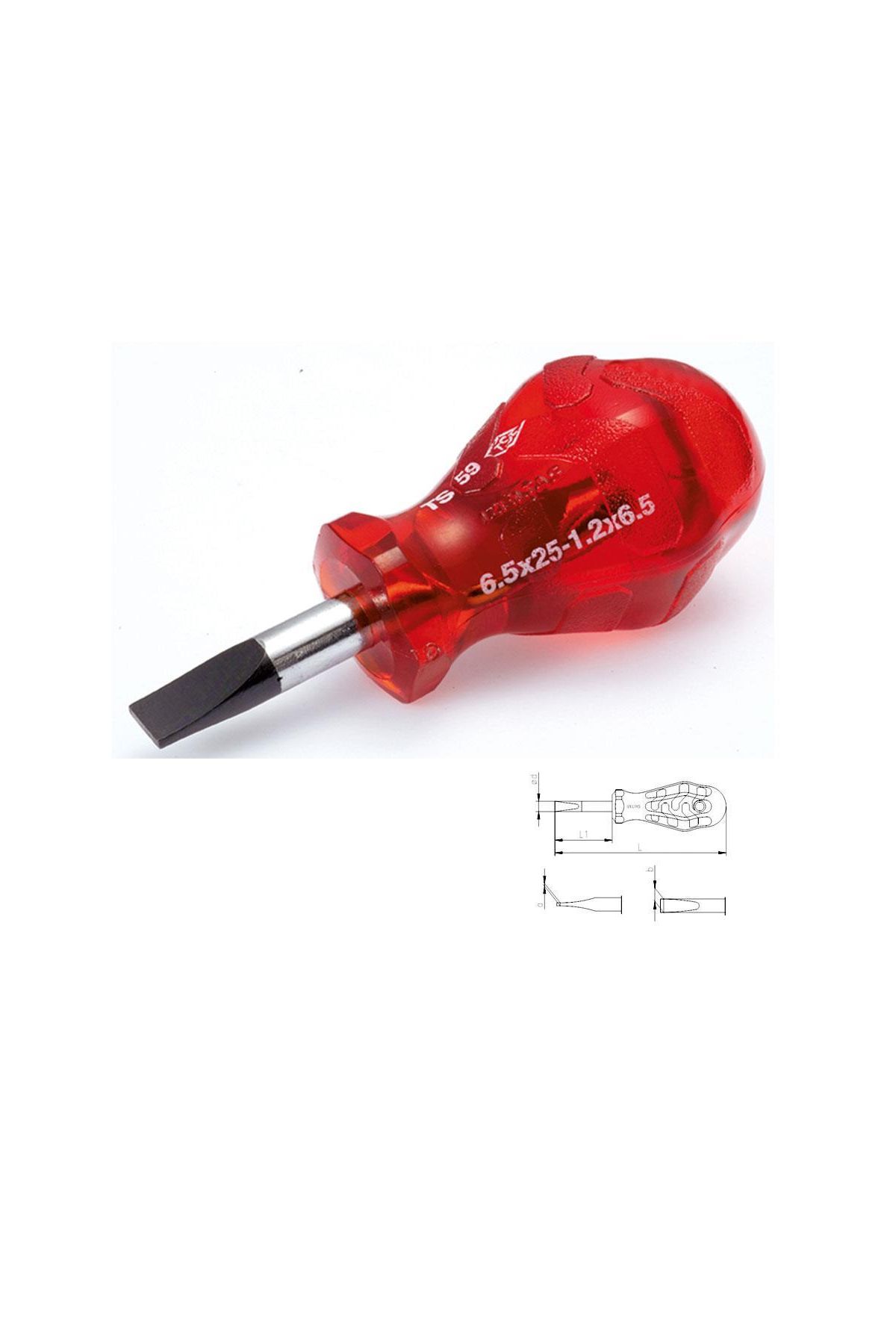 İzeltaş 4110 Kraft Topaç Düz Tornavida 6,5X25