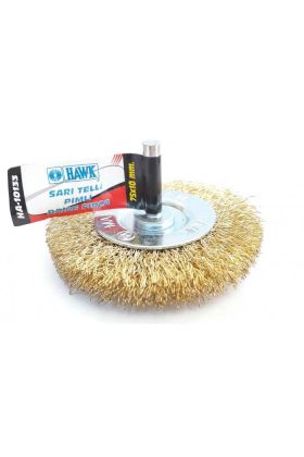  HA10133 Pimli Sarı Tel Daire Fırça 75x10 mm