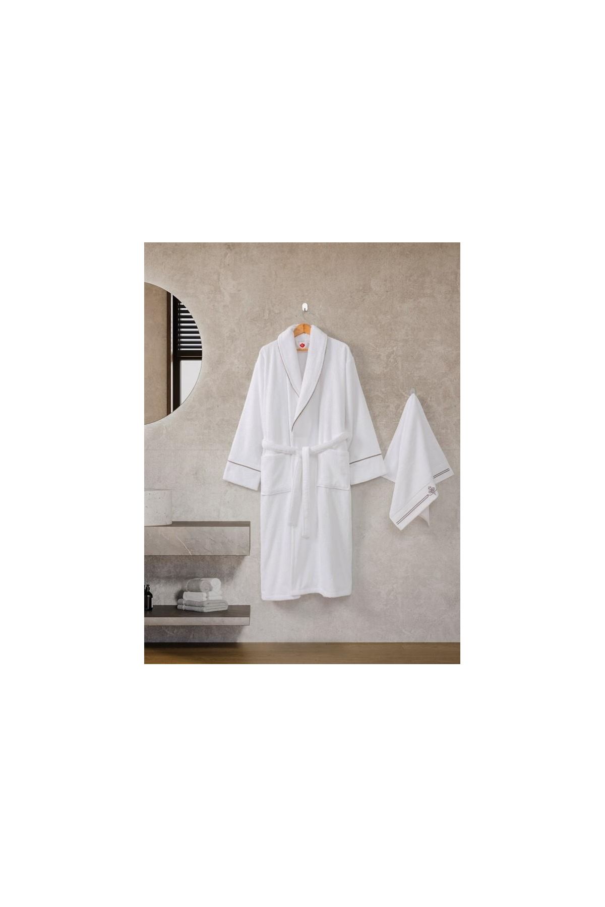 Classic Bornoz Seti Güher L-XL Erkek