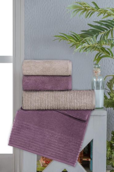 Jakarlı 4´lü 50x90 El Havlusu Lisa V2