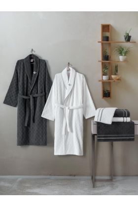 Aile Bornoz Seti Carlos Beyaz-Antrasit