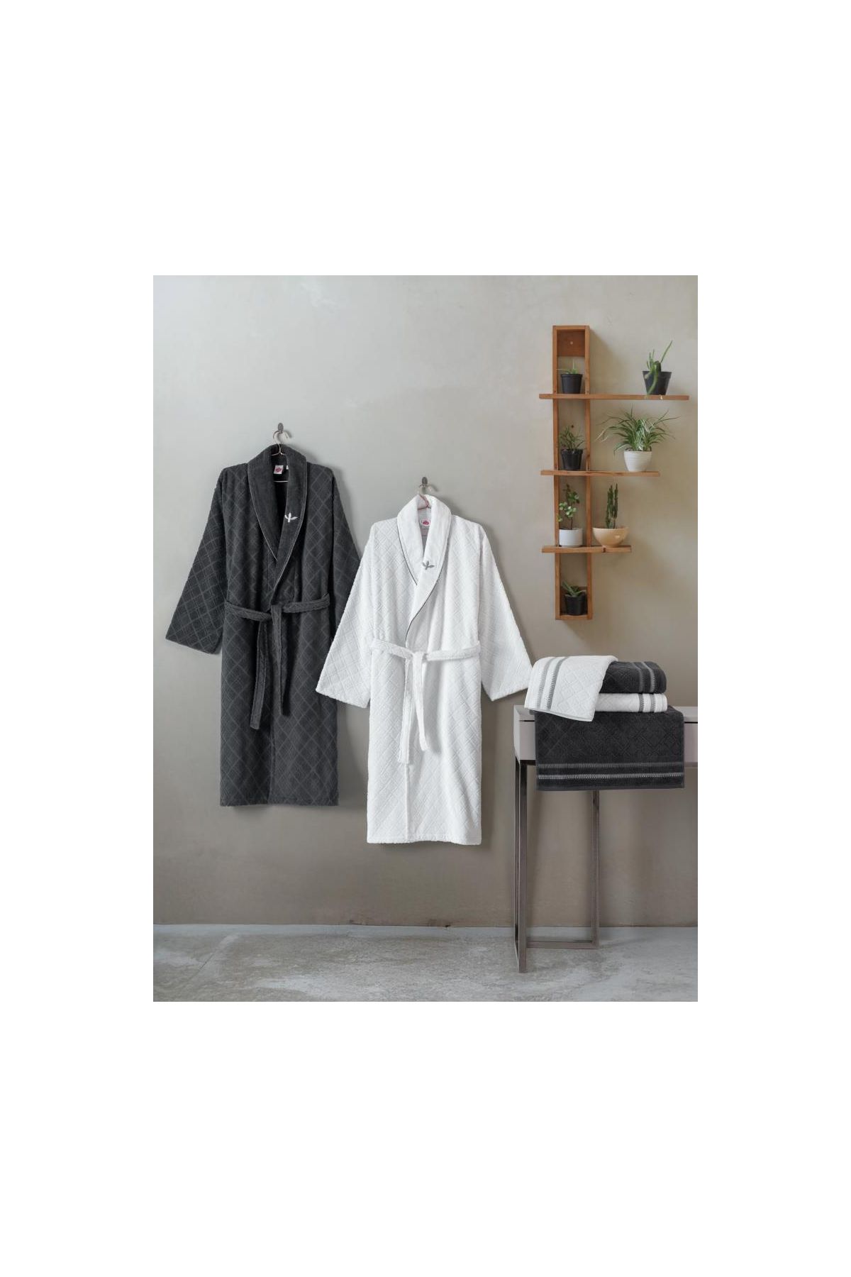 Aile Bornoz Seti Carlos Beyaz-Antrasit