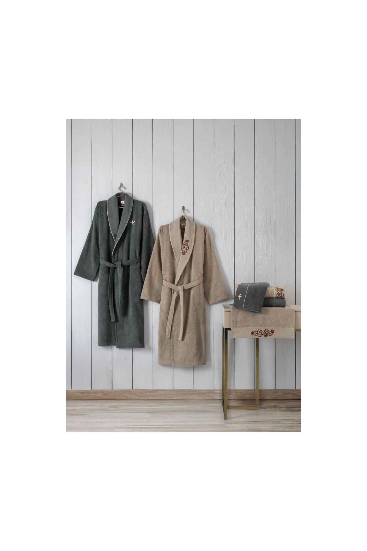 Aile Bornoz Seti Yamka Bej-Antrasit