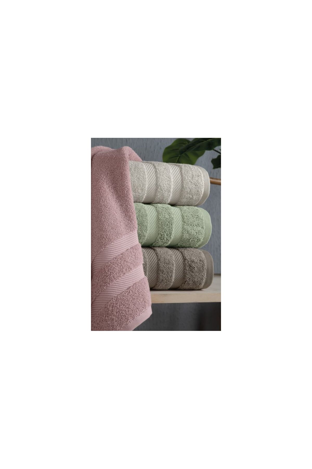 Jakarlı 4´lü 50x90 El Havlusu Nori
