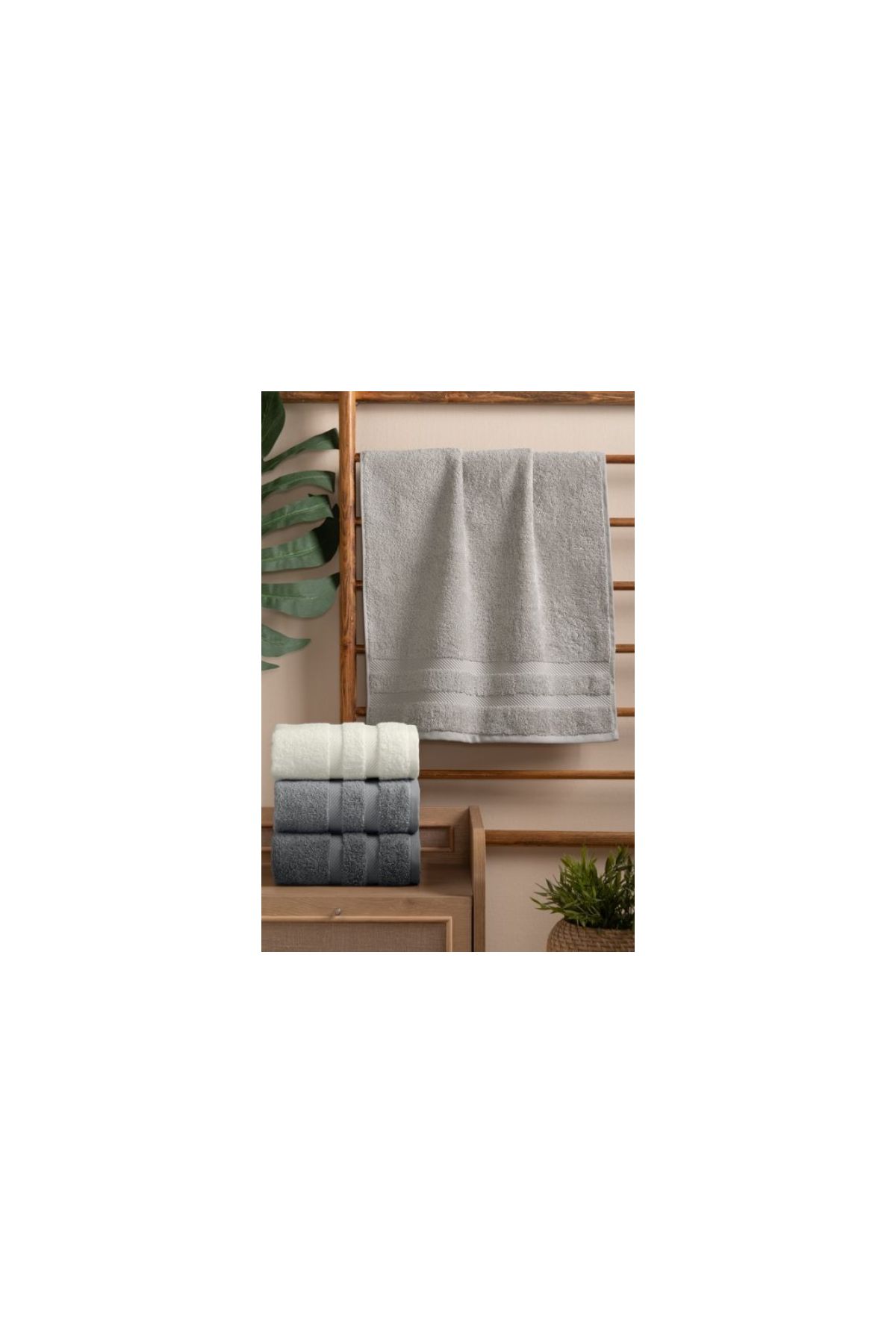 Jakarlı 4´lü 50x90 El Havlusu Nori V2