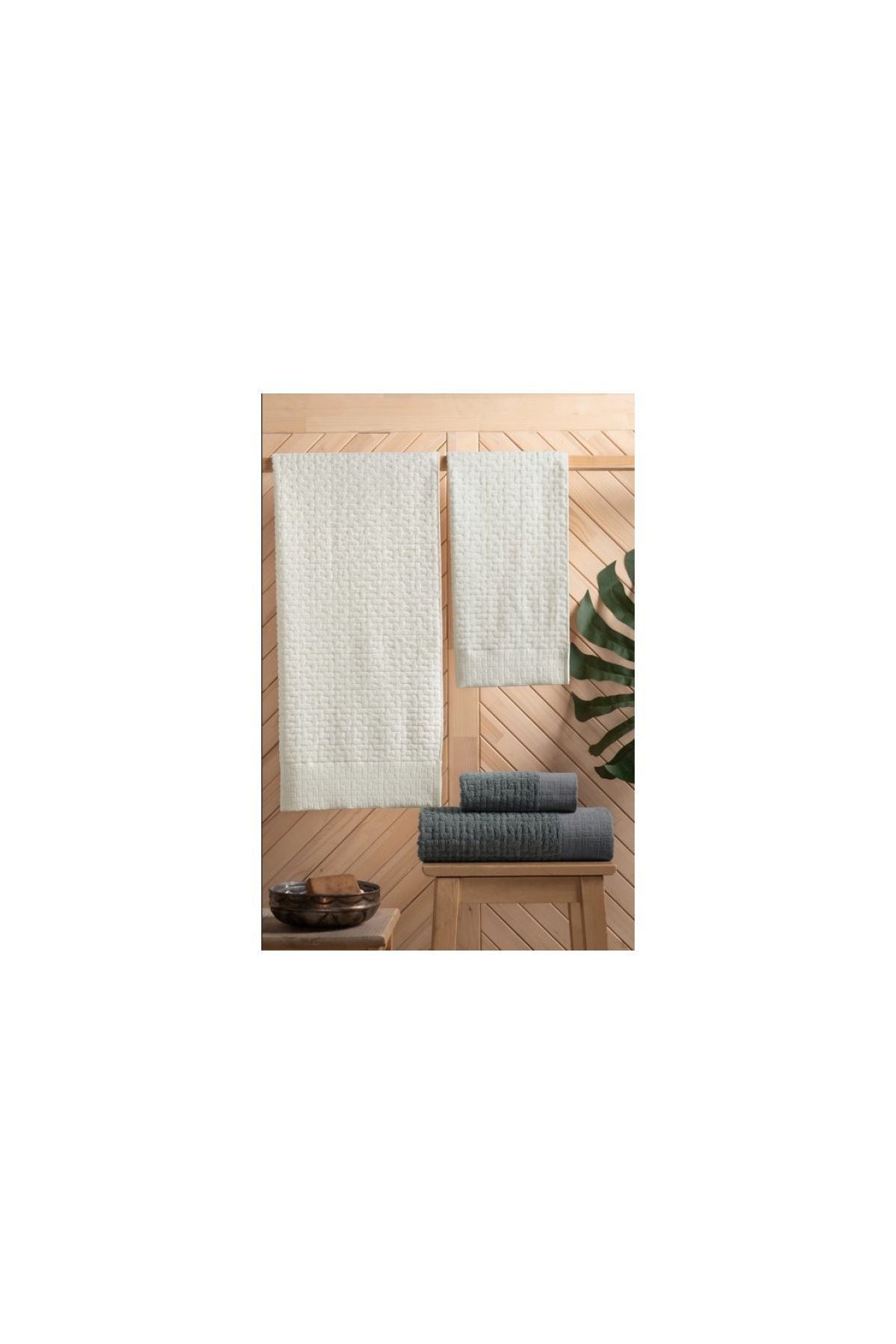  Banyo Seti Antrasit Krem