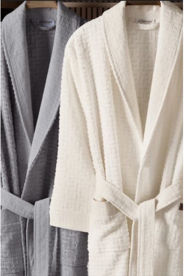 Bambu Bornoz Seti Lisse Coin İvory