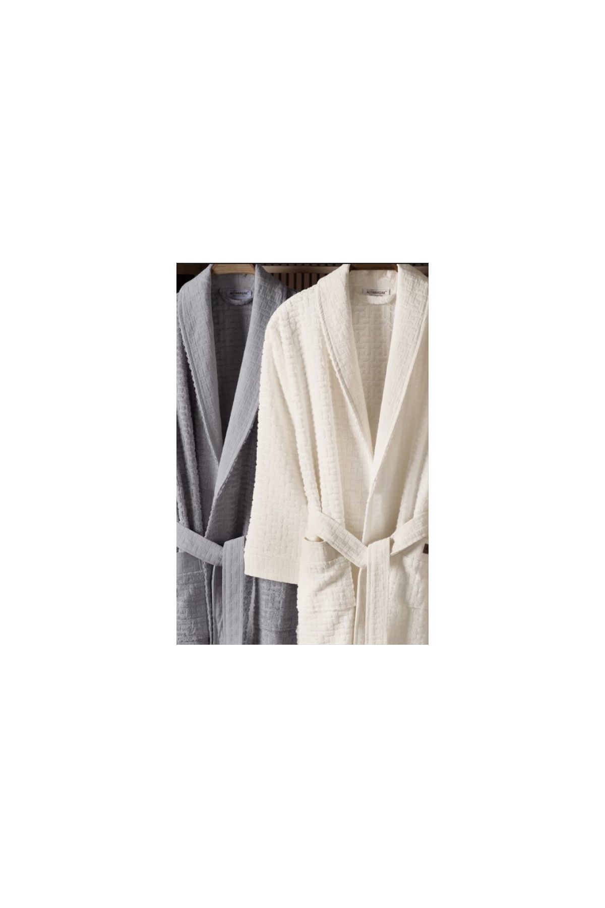 Bambu Bornoz Seti Lisse Coin İvory