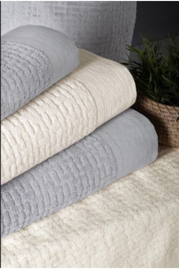 Bambu Bornoz Seti Lisse Coin İvory