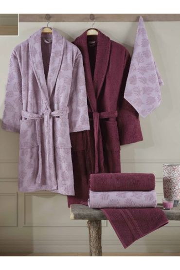 Talya Bornoz Seti Mürdüm Bordo