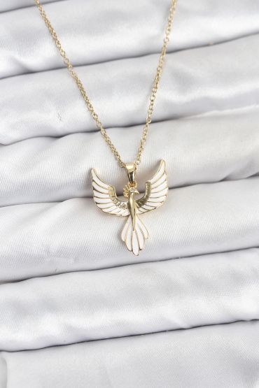 316L Çelik Zincir Gold Renk Anka Kuşu Model Kadın Kolye - TJ-BKO10879