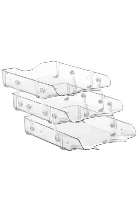 Bigpoint Şeffaf Evrak Rafı 3'lü x 4 Adet