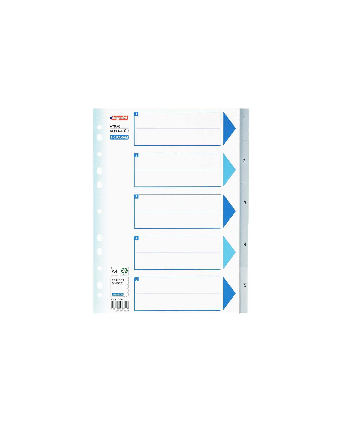 Bigpoint PP Seperatör 1-5 Rakamlı x 50 Adet