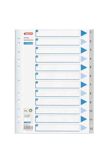 Bigpoint PP Seperatör 1-12 Rakamlı x 25 Adet