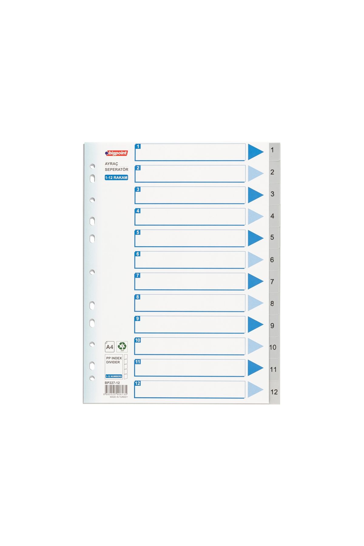Bigpoint PP Seperatör 1-12 Rakamlı x 25 Adet