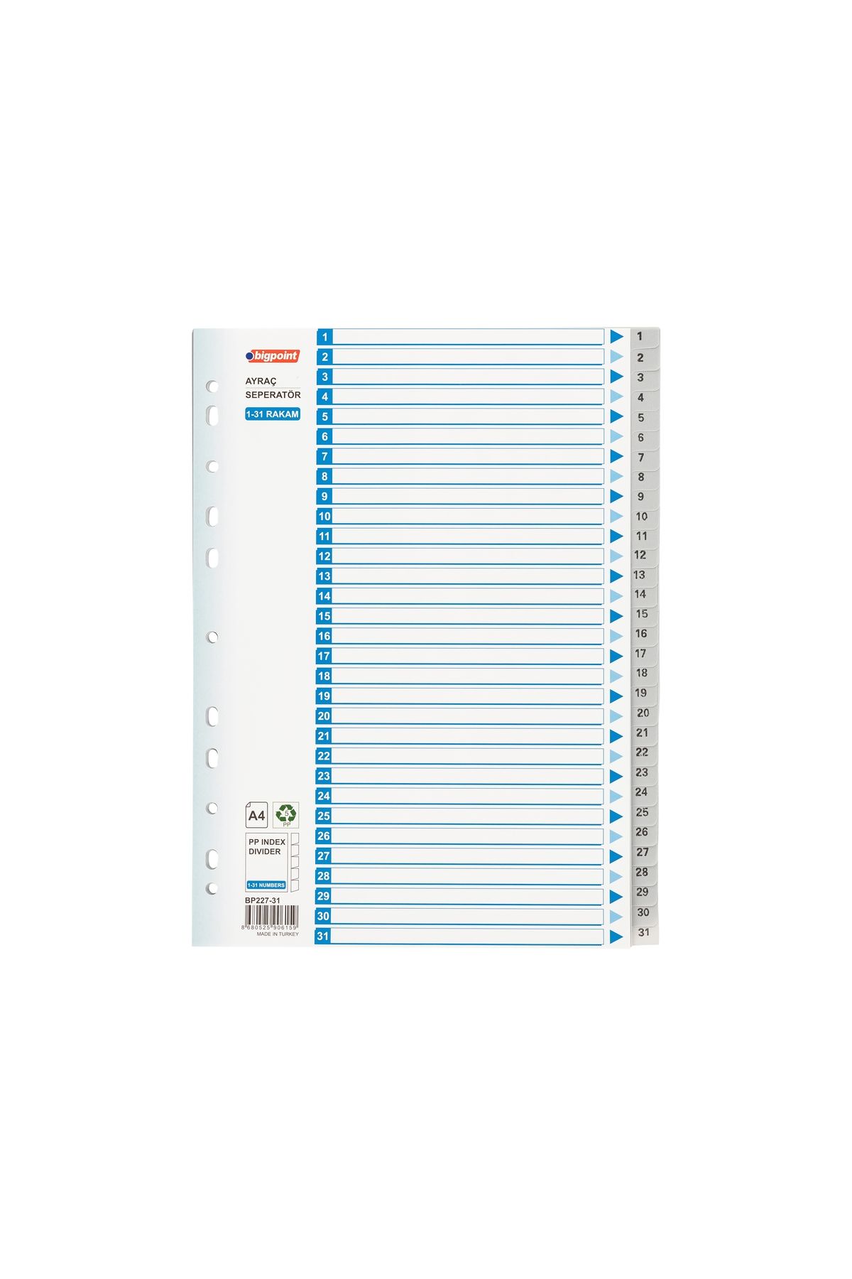 Bigpoint PP Seperatör 1-31 Rakamlı x 10 Adet