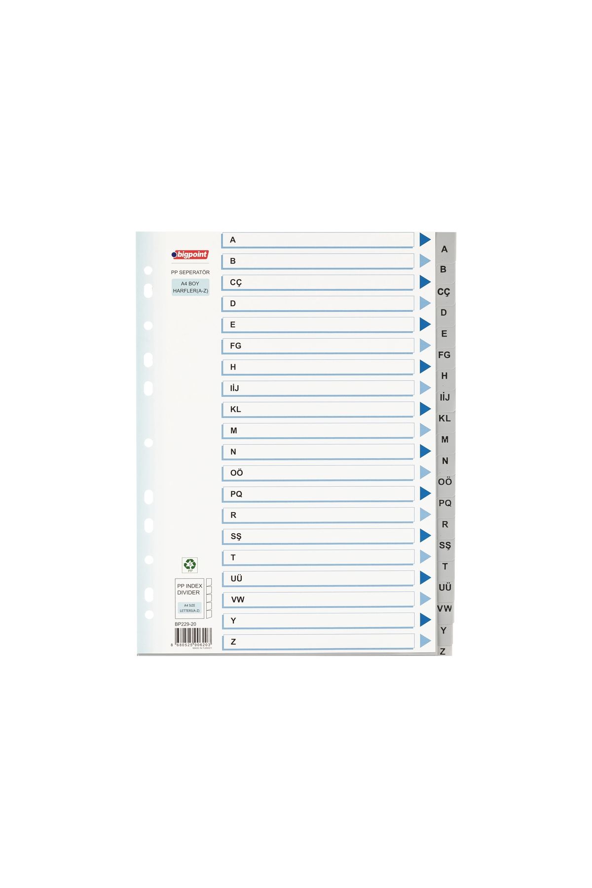 Bigpoint PP Seperatör Harfler A-Z x 15 Adet