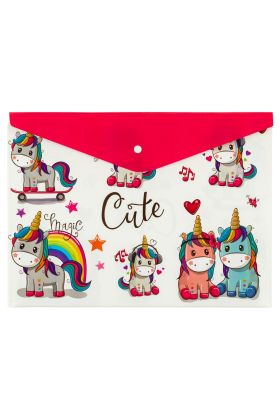 Bigpoint Çıtçıtlı Dosya A4 Unicorn Desenli x 12 Adet