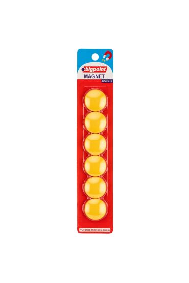 Bigpoint Magnet 30mm (Mıknatıs) Sarı 6'lı Blister x 12 Blister