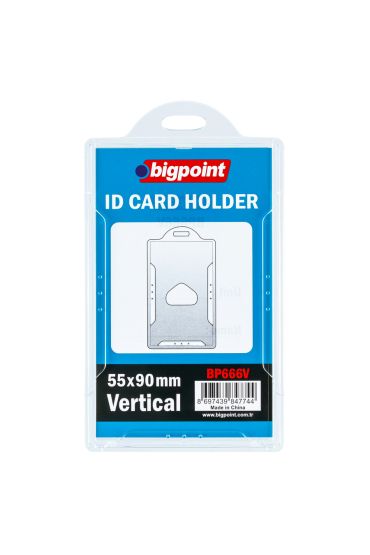 Bigpoint Kart Kabı Sert Dikey Şeffaf 55x90mm x 10 Adet