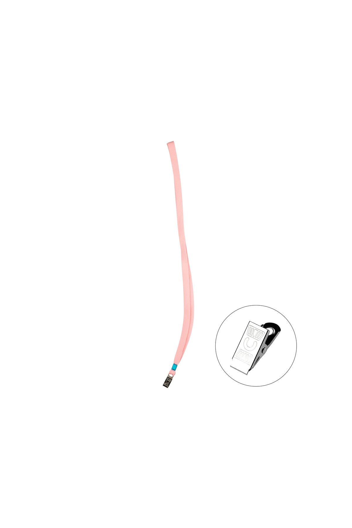 Bigpoint Metal Klipsli Yaka İpi Pembe x 50 Adet