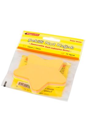 Bigpoint Şekilli Not Kağıdı Yıldız 75 Yaprak x 12 Adet