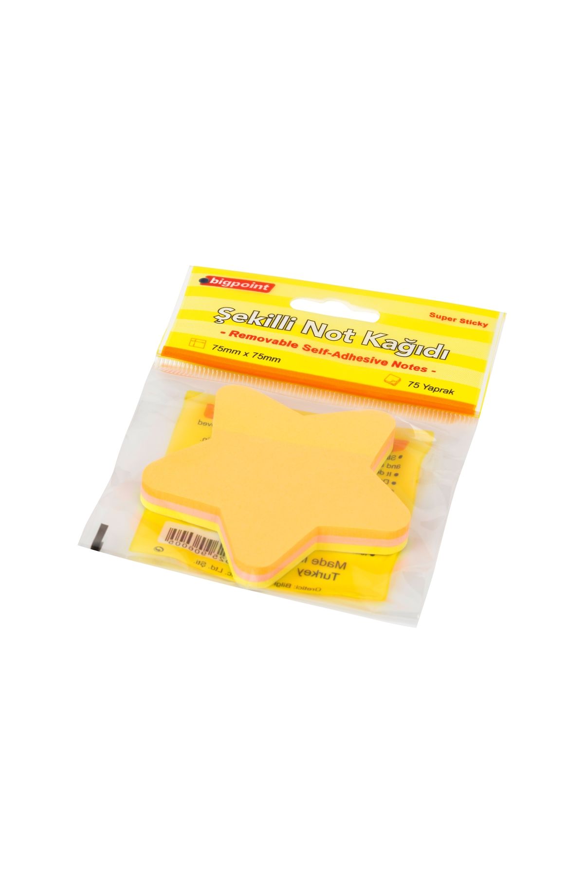 Bigpoint Şekilli Not Kağıdı Yıldız 75 Yaprak x 12 Adet